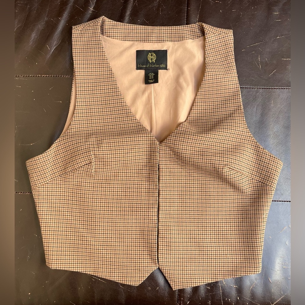 House of Harlow 1960 brown plaid vest | Sz M
